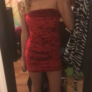 Red Velvet Mini Dress
